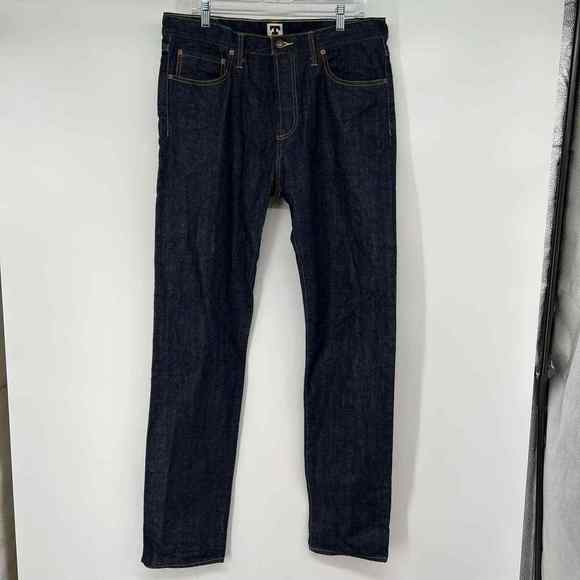 Tellason Other - Tellason Elgin Mid Rise Slim Tapered Jeans Men Sze 36 Blue 100% Cotton Raw Denim